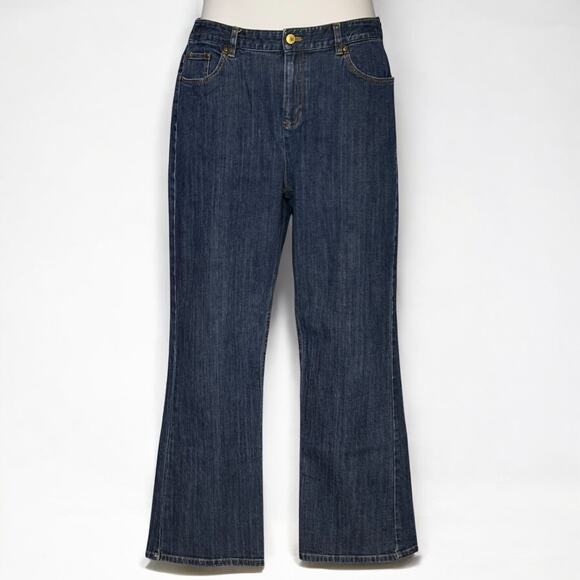 Anne Klein High Rise Bootcut Jeans Blue Size 12 Stretch Denim - Picture 1 of 8